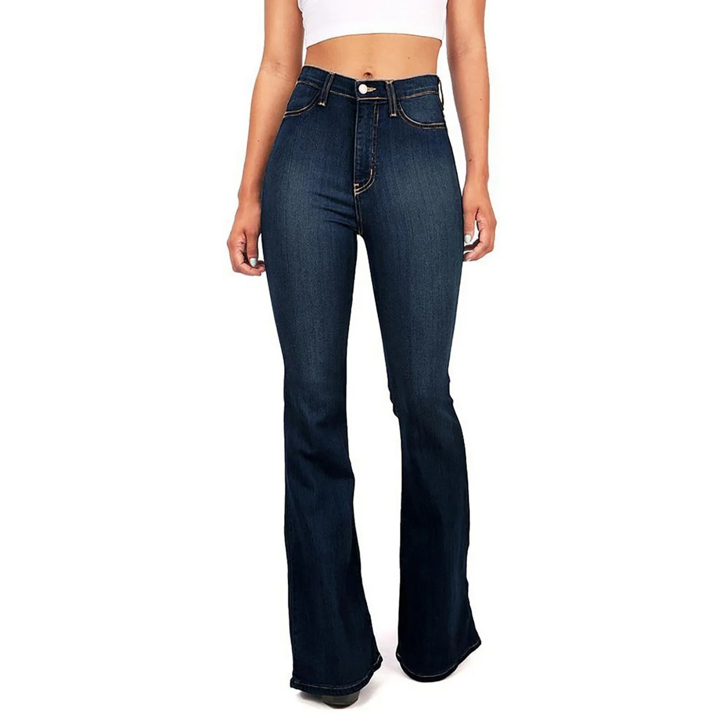 Stretchy Wide-Leg Women's Trousers - Heather