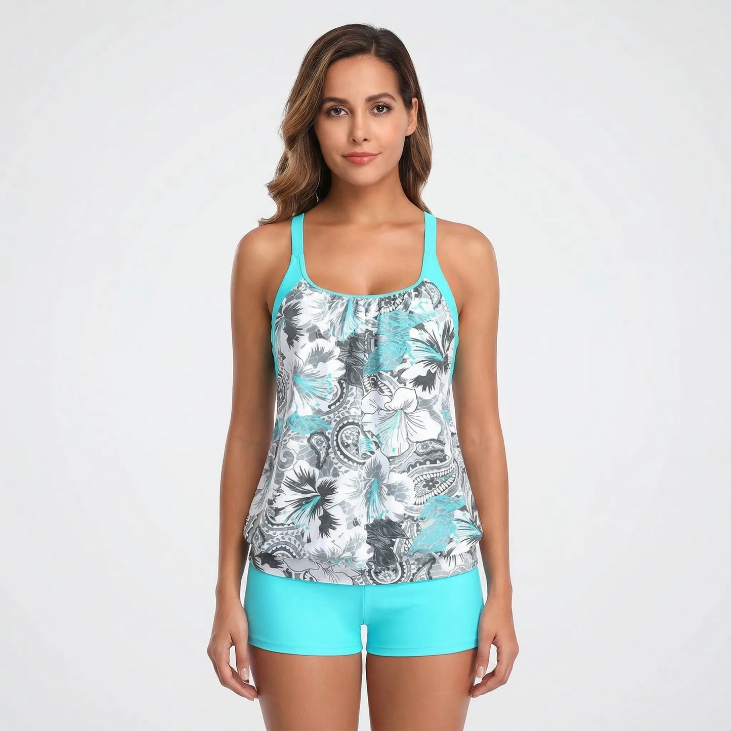 Two-Piece Tankini With Boyshort Bottoms - Rachel