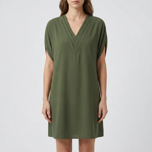 V-Neck Split-Sleeve Midi Dress - Diane