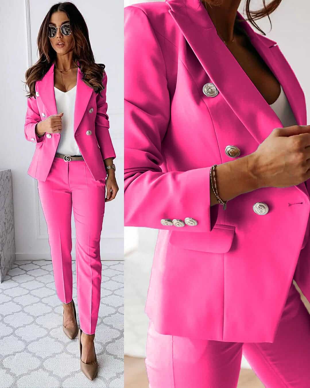 Tweedelige Dames Kledingset met Blazer en Broek – Celeste