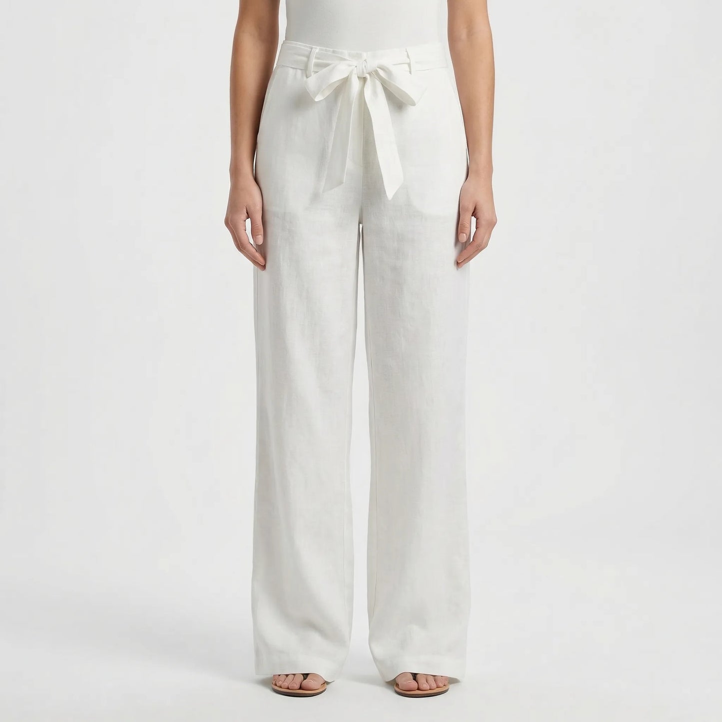 Wide-Leg Tie-Waist Women's Trousers - Laverne