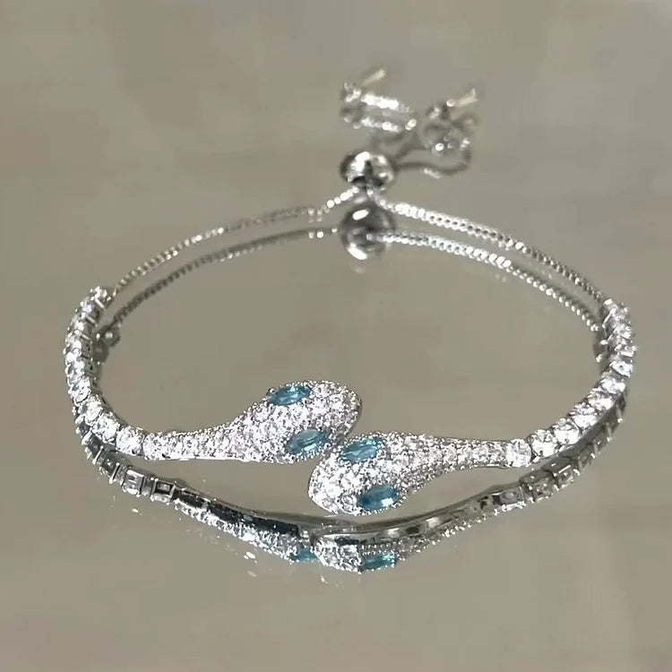 Zilveren Slangenarmband met Zirkonia - Lyra