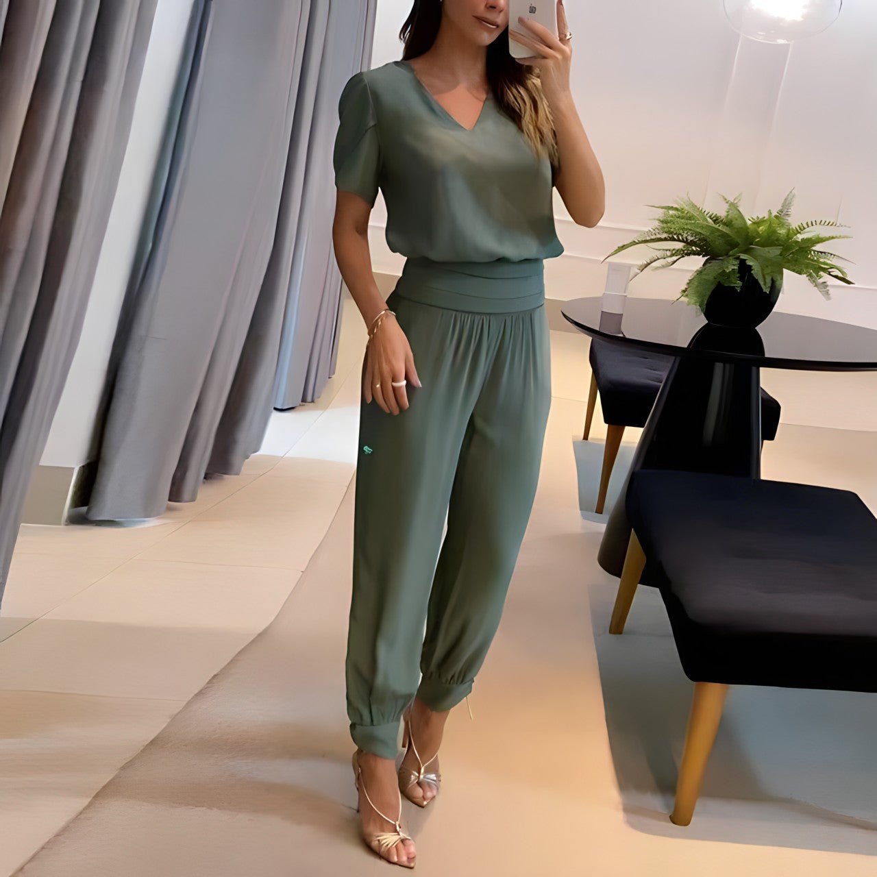 Dames Set met Blouse en Broek – Aurora