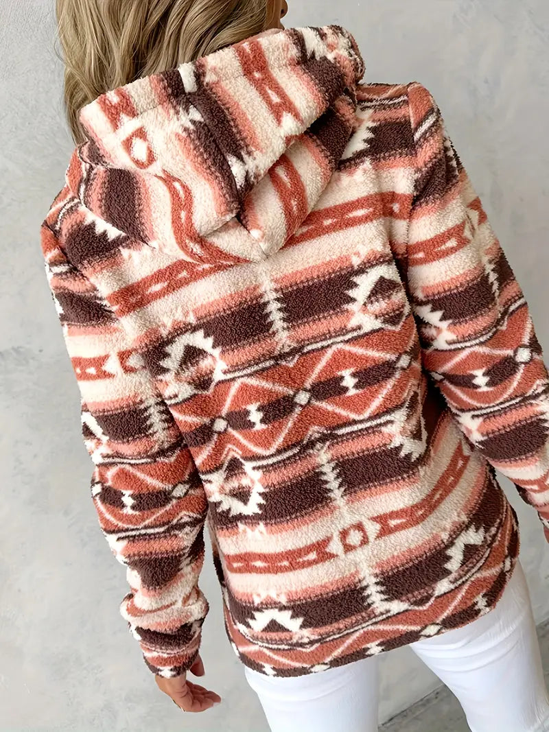 Dames Teddy Vest met Aztekenpatroon – Nayeli