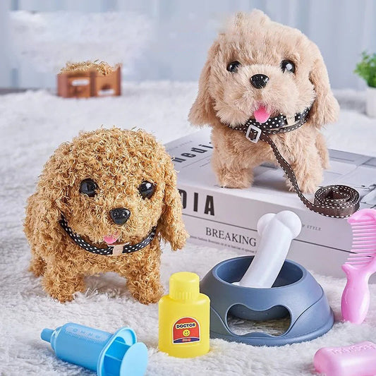 Loopende pluchen hond met bewegingsfunctie – interactief knuffeldier voor kinderen