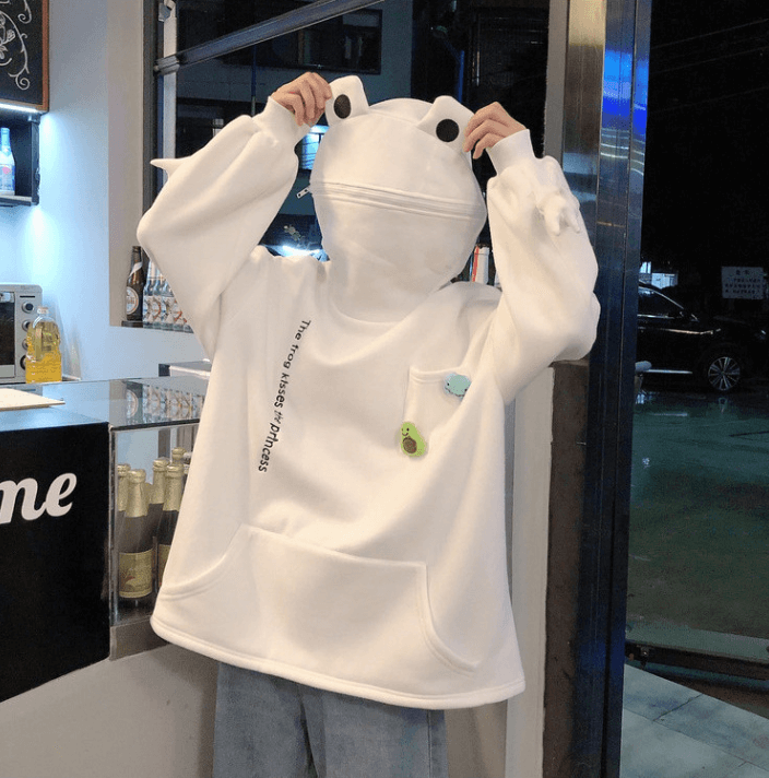 Uniseks Hoodie met Kikkerontwerp – Froggy