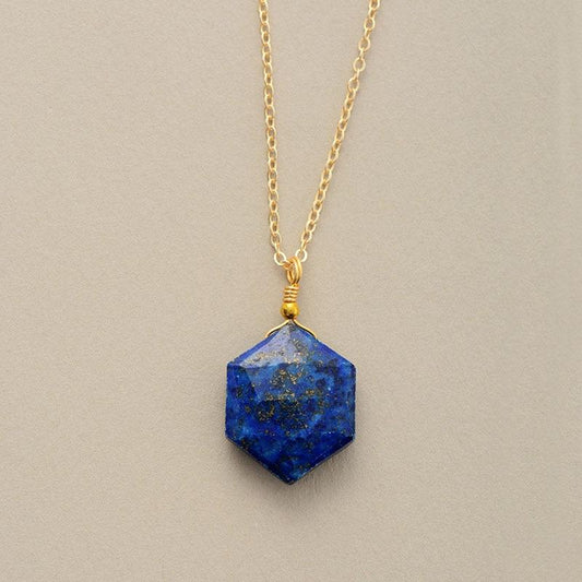 Lapis Lazuli Hexagon Halsketting - Amarielle