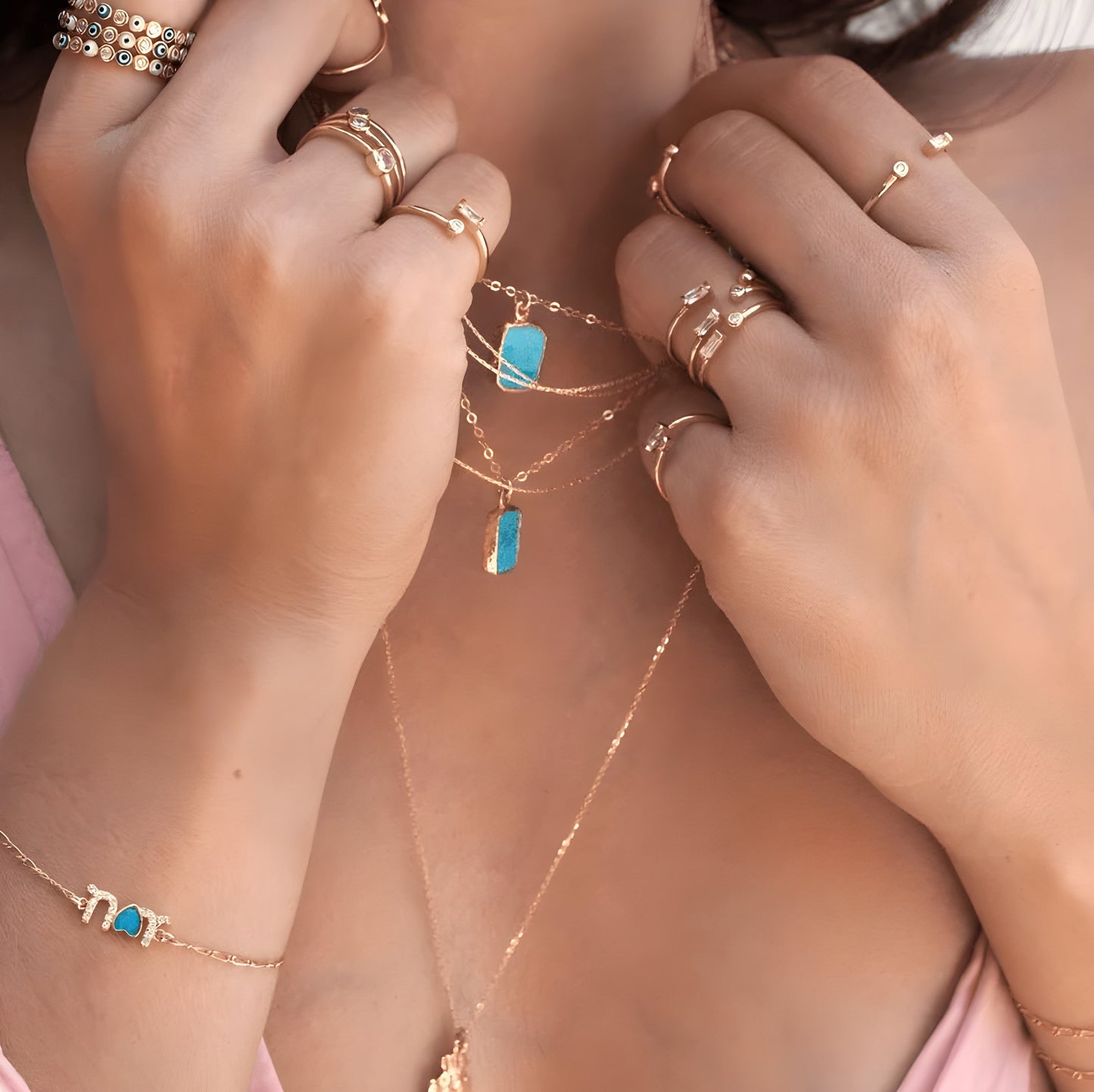 Turkoois Ketting Multilaag - Talia
