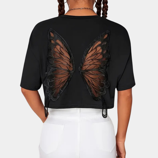 Comfortabel Zwart T-shirt voor Dames - Livia