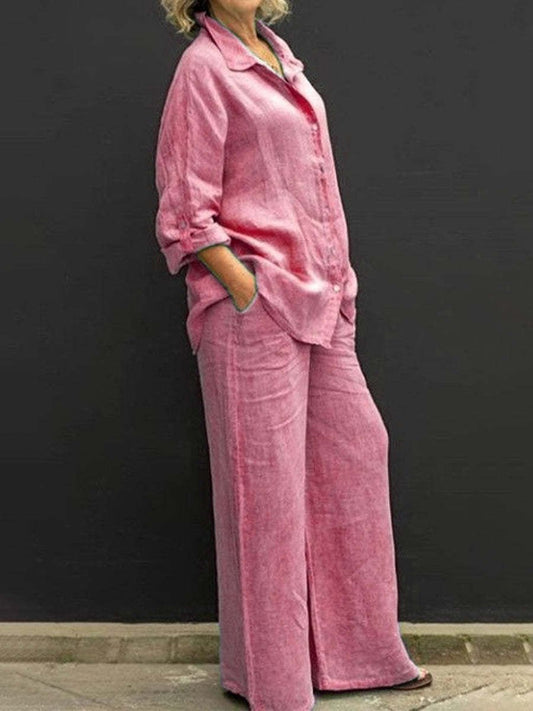Tweedelige katoen-linnen dame zomerset – Linora