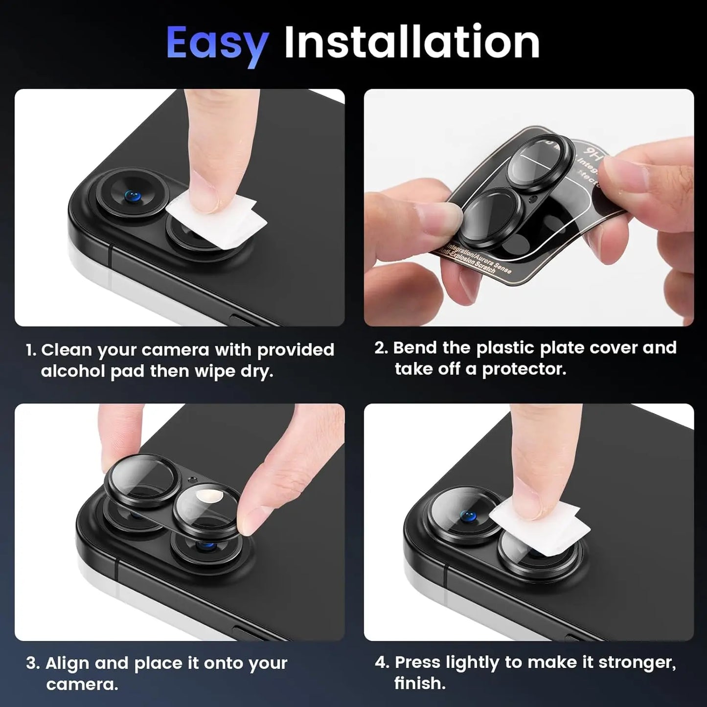 Metal Camera Lens Protector with Tempered Glass for iPhone – 1+1 FREE-Blue-For iPhone 14-State of Style
