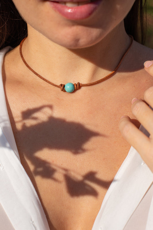 Waardevolle Turkoois Choker Ketting – Calista