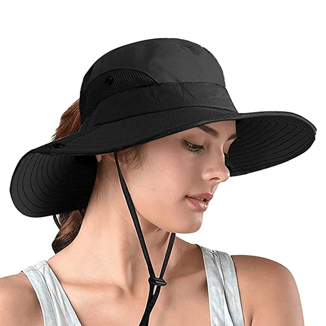 UV-zomerhoed met vizier – Vouwbare bucket hat