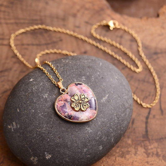 Geluks Klavertje Stenen Ketting – Felina