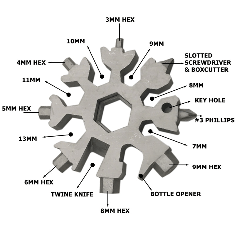 Snowflake™ - MultiTool 18-in-1