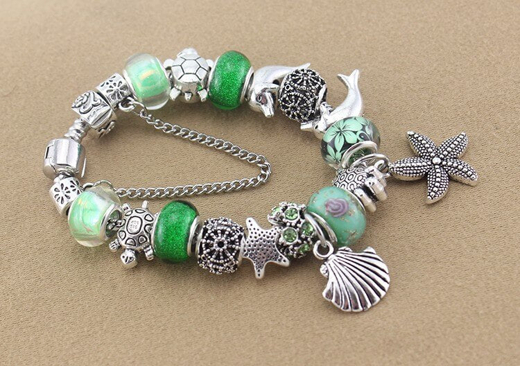 Zeeschelp en Zeester Bedel Armband