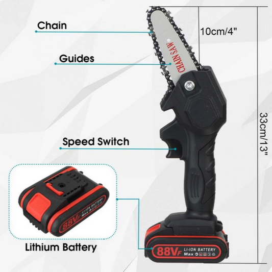 HandyPRO™ Elektrische Accu Kettingzaag | Efficiënt & Snel Snoeien en Zagen!