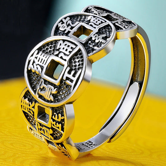 Vijf Keizers Munten Auspicious Ring