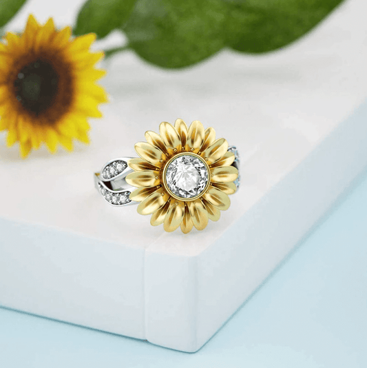 Kristallen Zonnebloem Ring