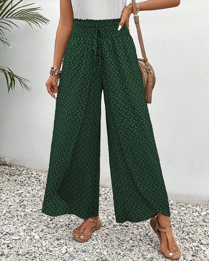 Damesbroek met hoge taille & geometrisch patroon – Sapphira