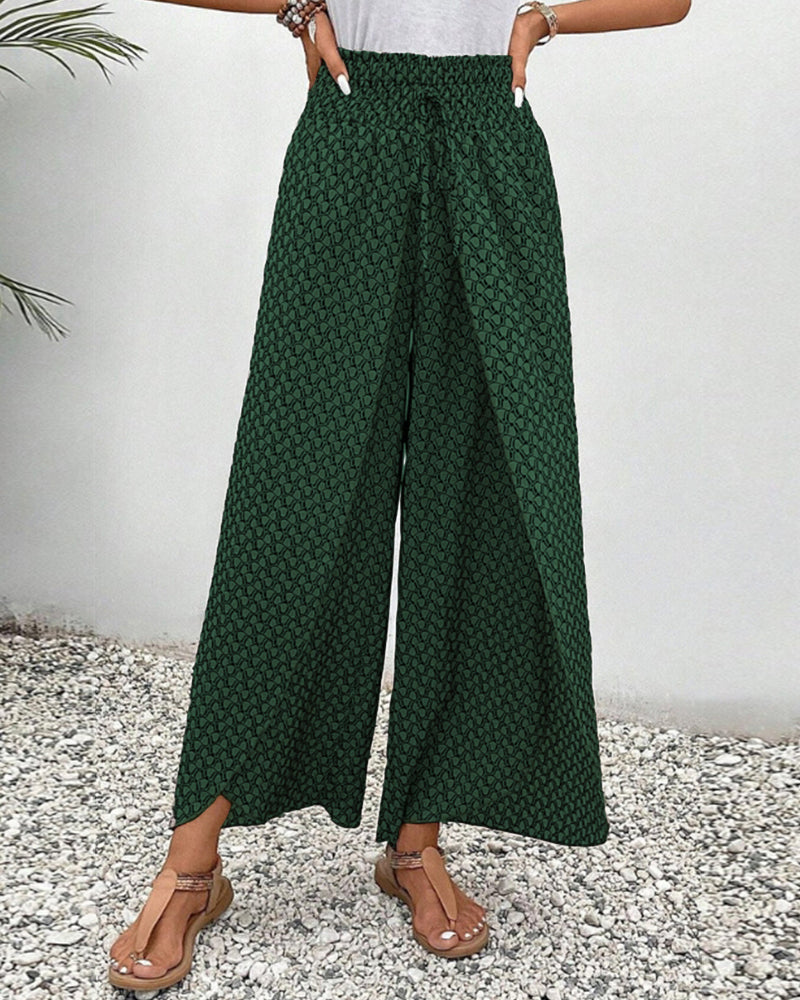 Damesbroek met hoge taille & geometrisch patroon – Sapphira