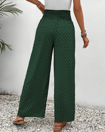 Damesbroek met hoge taille & geometrisch patroon – Sapphira
