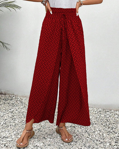 Damesbroek met hoge taille & geometrisch patroon – Sapphira