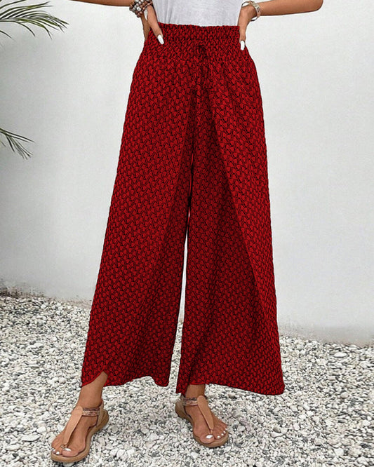 Damesbroek met hoge taille & geometrisch patroon – Sapphira