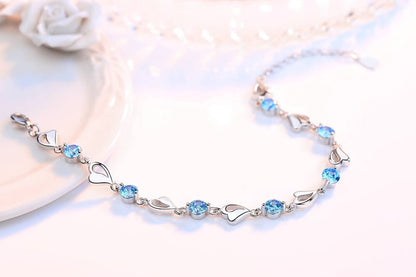 Zilveren Hartvormige Armband - Eloria