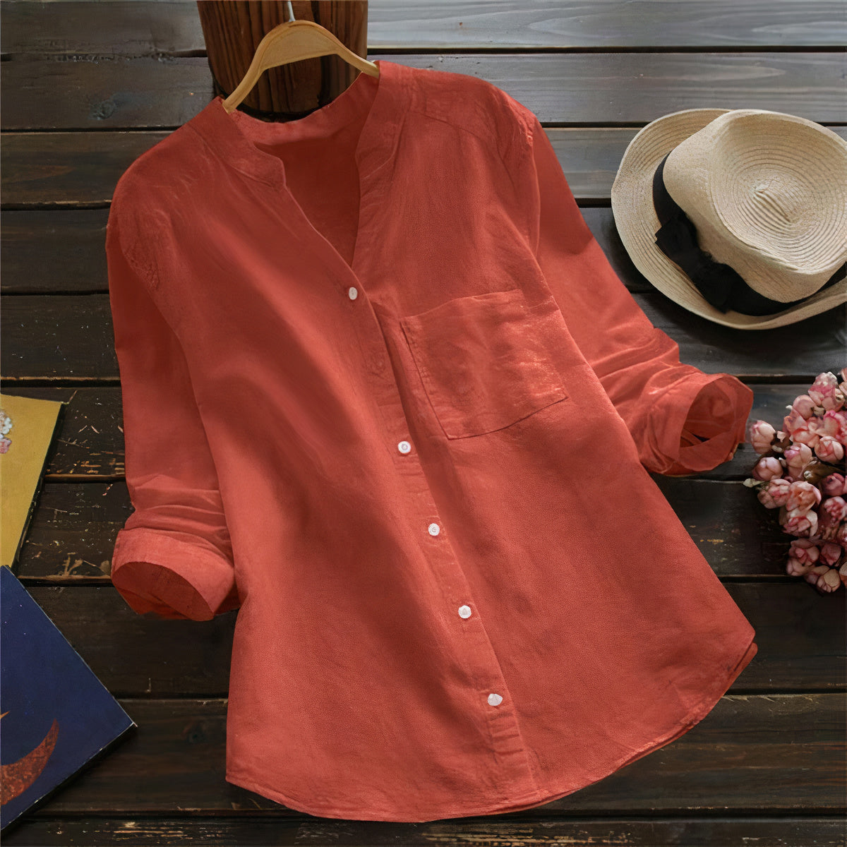 Luchtige Katoenen Linnen Dames Blouse – Maëlle