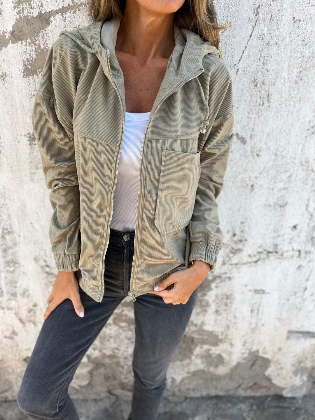 Casual Dames Hoodie met Capuchon en Rits – Noemi