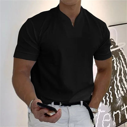 Ademend heren fitnessshirt met V-hals - Timo