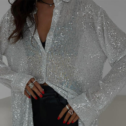Losse Blouse met Glimmende Pailletten – Celeste
