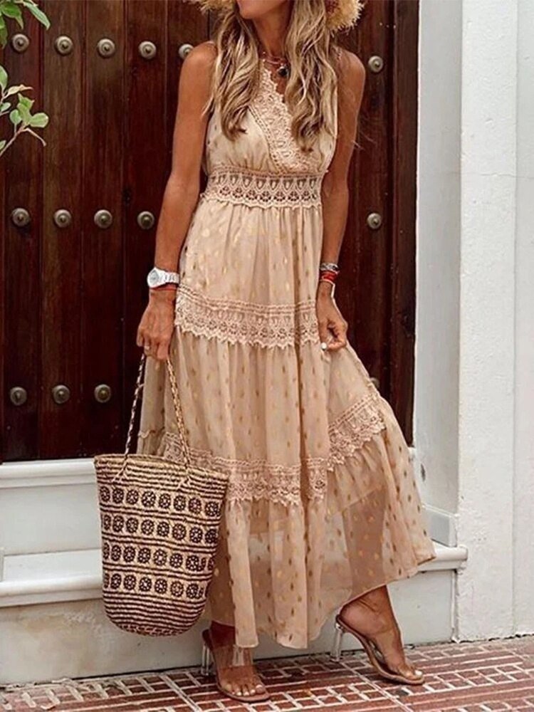 Lichtgewicht Boho Zomerjurk in Ibiza-stijl met V-hals – Niva