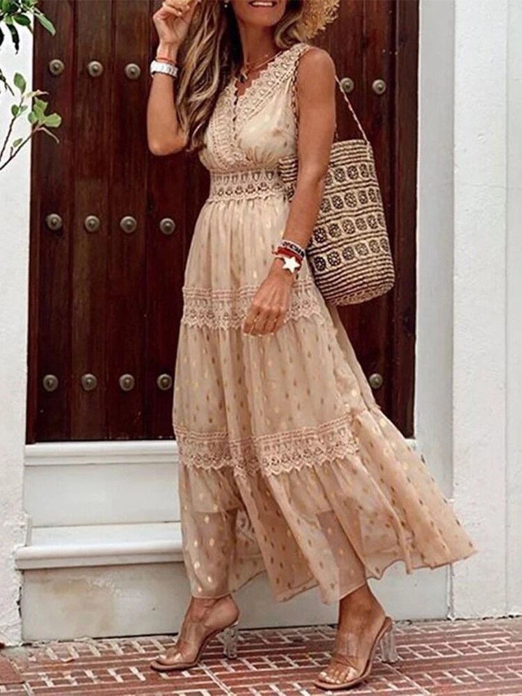 Lichtgewicht Boho Zomerjurk in Ibiza-stijl met V-hals – Niva