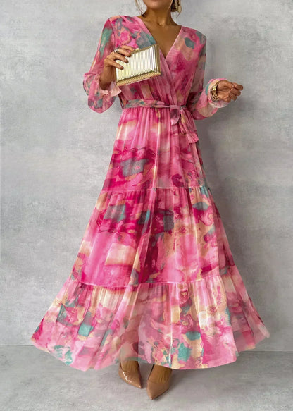 Bloemen Print Wikkel Maxi Jurk – Viviana
