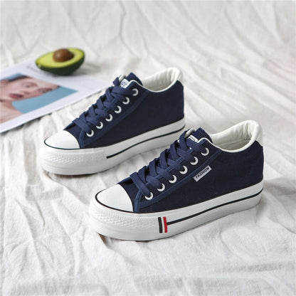 Stijlvolle Dames Canvas Sneakers met Plateauzool – Leonie