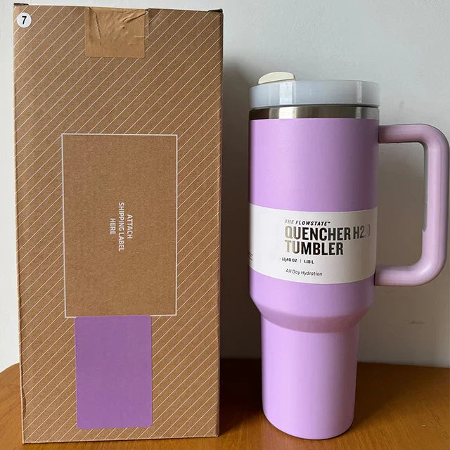 Vacuüm Geïsoleerde Beker met Deksel en Rietje - ThermoTumbler