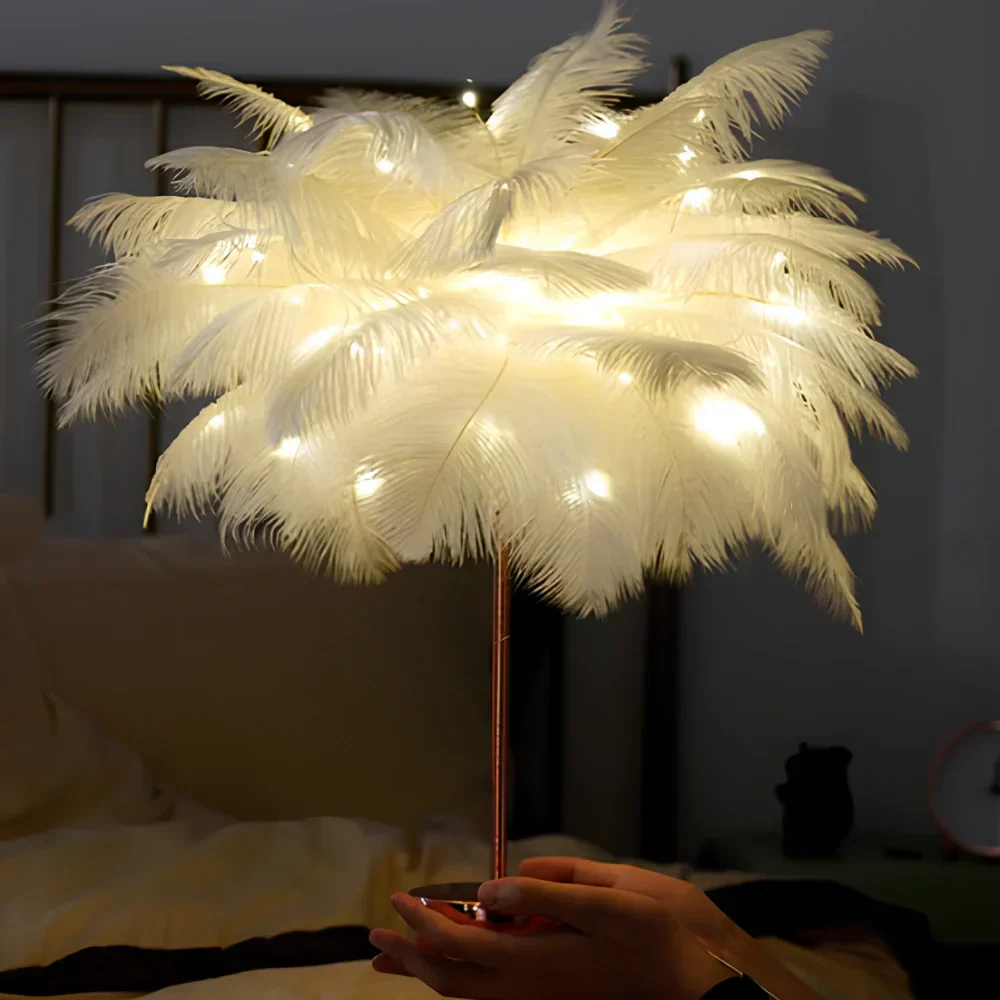 Sfeervolle Veer Palmboom Lamp - LumaPalm