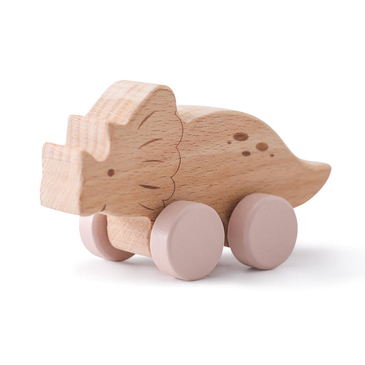 Houten dinosaurus met wieltjes voor kinderen – Koop 1, krijg 1 gratis