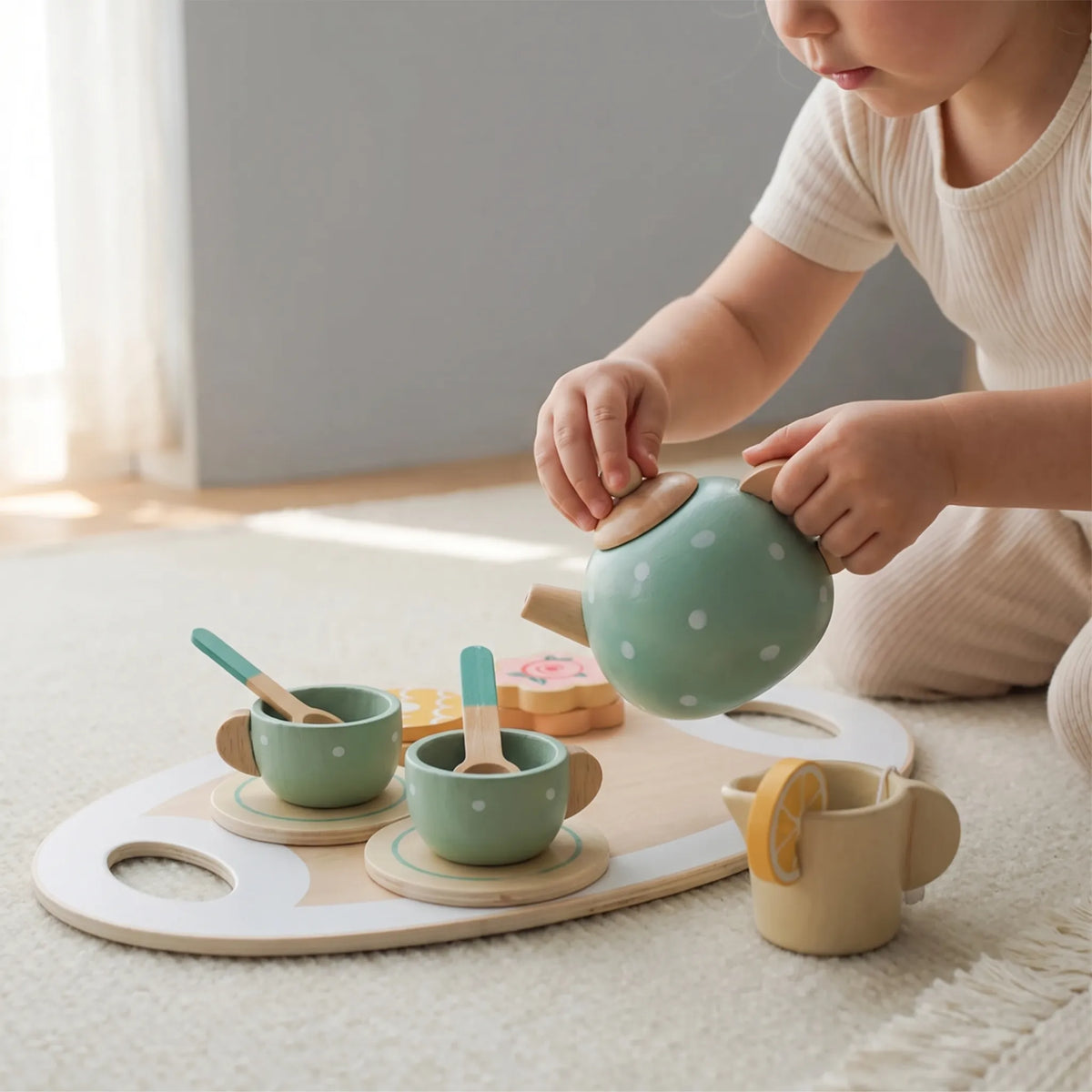 15-Delig Houten Speelgoed Theeservies - TeaTots