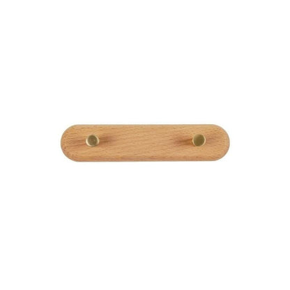 Wandkapstok van Hout met Messing Haken - LignaHook
