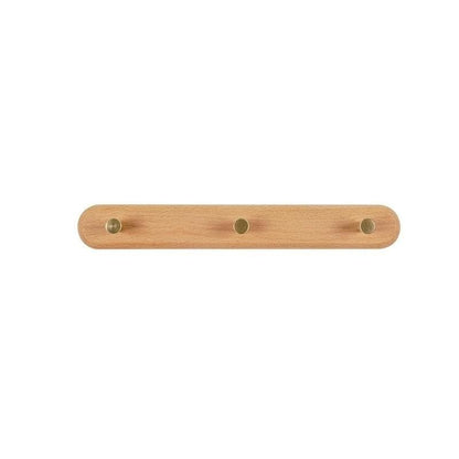 Wandkapstok van Hout met Messing Haken - LignaHook