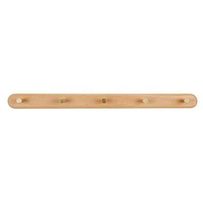 Wandkapstok van Hout met Messing Haken - LignaHook