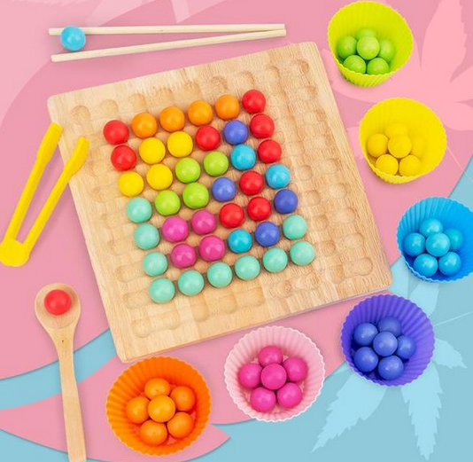 Montessori kralen-logicaspel – bevordert kleurherkenning en denkvermogen
