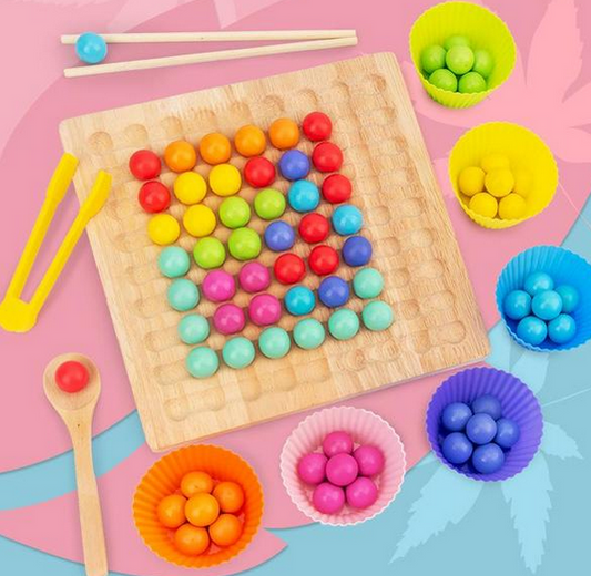 Montessori kralen-logicaspel – bevordert kleurherkenning en denkvermogen