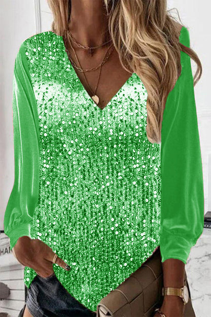 Eenvoudige Dames Glitterblouse – Elodie