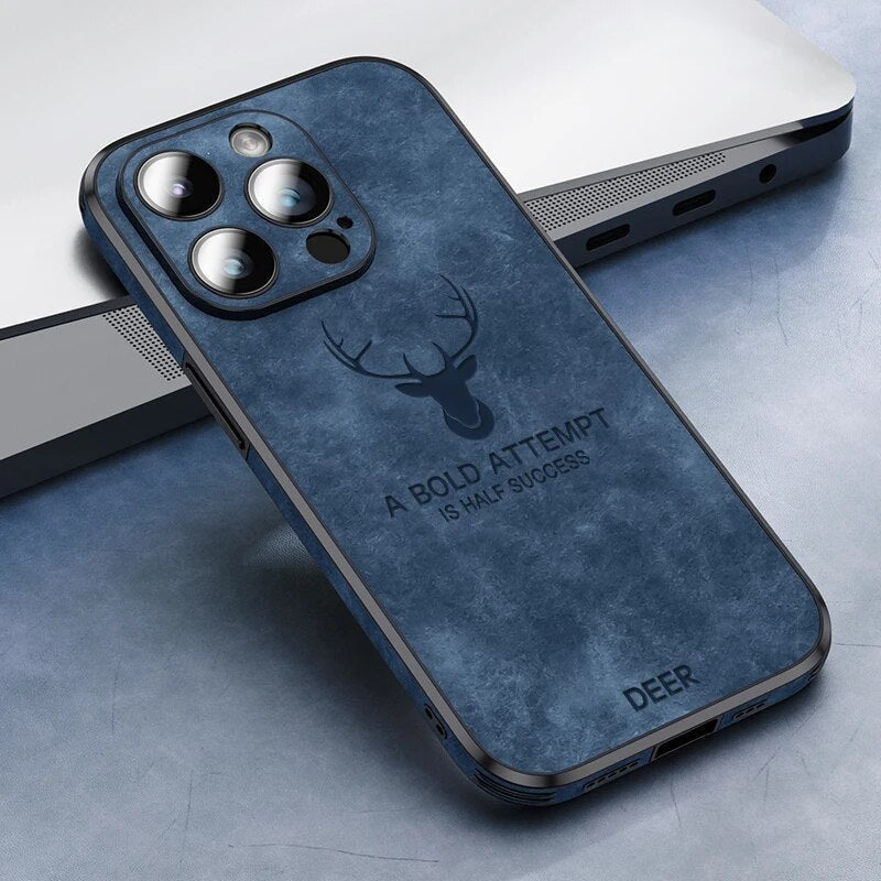 Luxe Hertenleren iPhone Hoes - Veltro