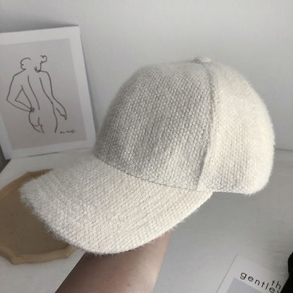 Warme dames baseballcap met imitatiebont voor de herfst en winter - Lorena
