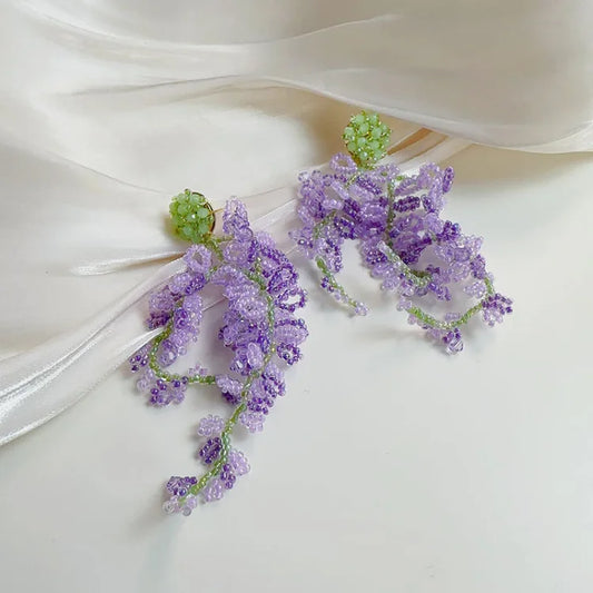 Wisteria Kwast Oorbellen met Bos Thema - Aurelia